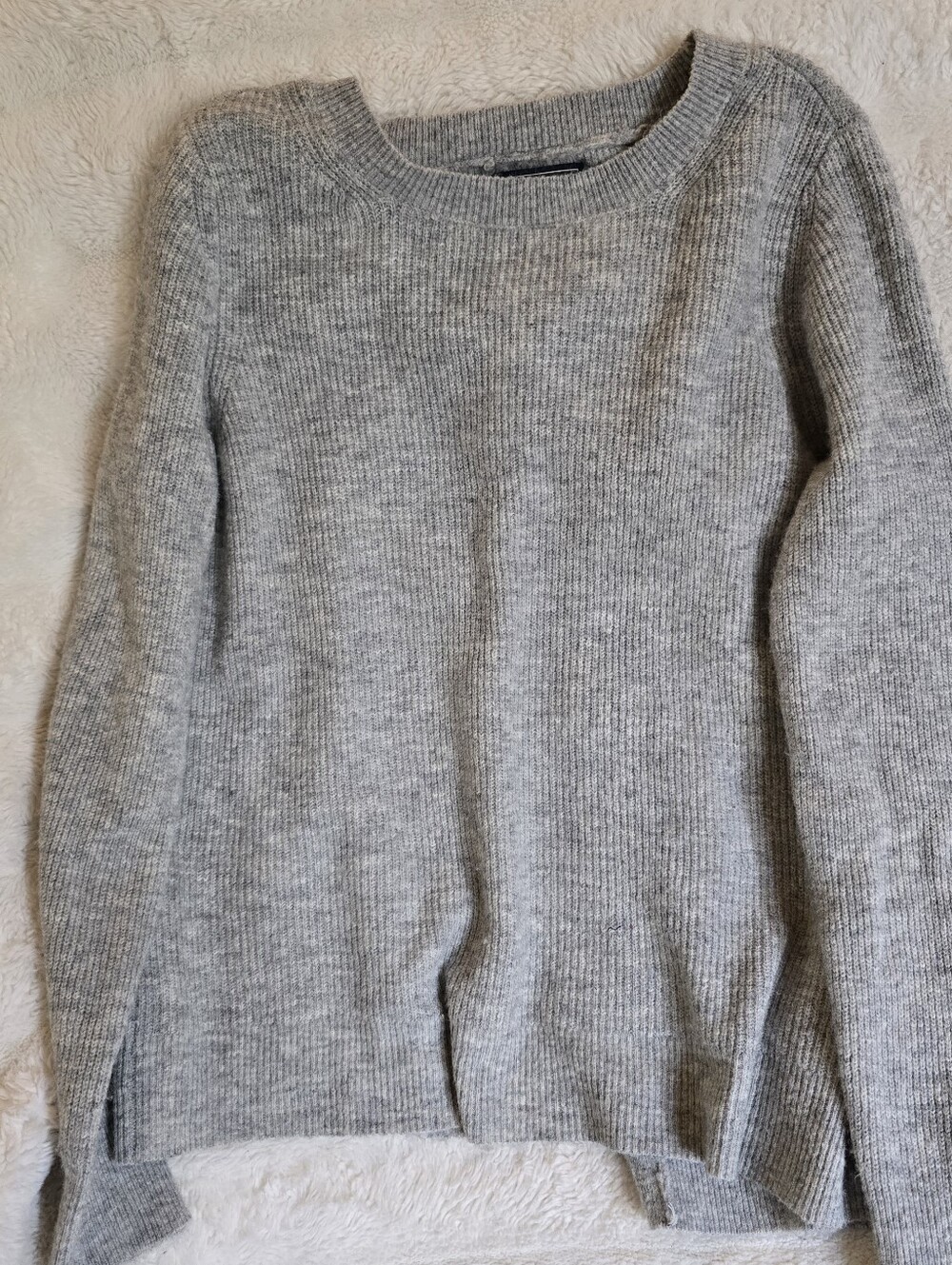 Abercrombie & Fitch Heather Gray Scoopneck Crew Sweater